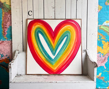 Load image into Gallery viewer, 37x37 Heart Hand-Painted Sign