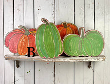 Load image into Gallery viewer, 11x14 NEW stand or hang solid pumpkin wood cutout blocks