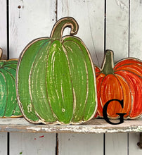 Load image into Gallery viewer, 11x14 NEW stand or hang solid pumpkin wood cutout blocks