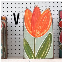 Load image into Gallery viewer, 6x10.5 stand alone scalloped - wood flower cutout blocks