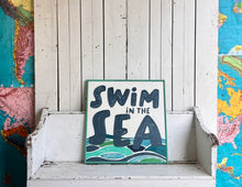 Load image into Gallery viewer, 25x25 “Swim in the Sea” Hand-Painted Sign