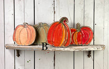 Load image into Gallery viewer, 8x10 stand or hang solid pumpkin wood cutout blocks