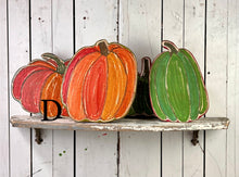 Load image into Gallery viewer, 11x14 NEW stand or hang solid pumpkin wood cutout blocks