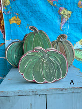 Load image into Gallery viewer, -RESTOCKED- Large stand alone- wood pumpkin cutouts