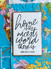Load image into Gallery viewer, 17x25 RESTOCKED “Home is the nicest” Hand-Painted Sign