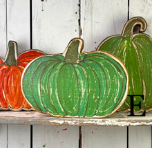 Load image into Gallery viewer, 11x14 NEW stand or hang solid pumpkin wood cutout blocks