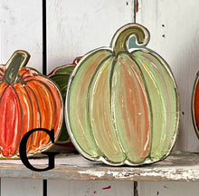 Load image into Gallery viewer, 8x10 stand or hang solid pumpkin wood cutout blocks