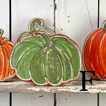 Load image into Gallery viewer, 8x10 stand or hang solid pumpkin wood cutout blocks