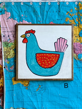 Load image into Gallery viewer, 13x13 NEW! Hand-Painted chickens Sign