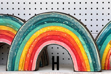 Load image into Gallery viewer, 8.5”x14” Stand alone - wood rainbow cutout blocks