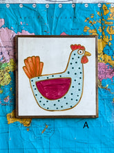 Load image into Gallery viewer, 13x13 NEW! Hand-Painted chickens Sign