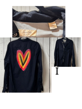 Load image into Gallery viewer, NEW- LARGE Fall Heart button up long sleeve