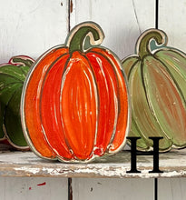Load image into Gallery viewer, 8x10 stand or hang solid pumpkin wood cutout blocks