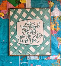 Load image into Gallery viewer, 27x31 NEW “How Wonderful Life Is…” Hand-Painted Sign