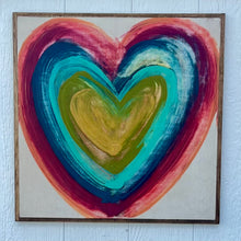 Load image into Gallery viewer, 25x25 Heart Hand-Painted Sign
