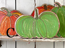 Load image into Gallery viewer, 11x14 NEW stand or hang solid pumpkin wood cutout blocks
