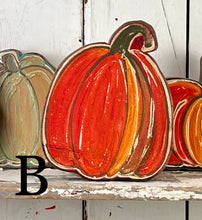 Load image into Gallery viewer, 8x10 stand or hang solid pumpkin wood cutout blocks
