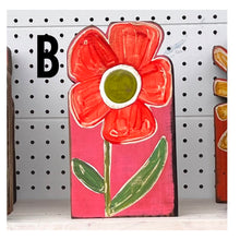 Load image into Gallery viewer, 6x10.5 stand alone scalloped - wood flower cutout blocks