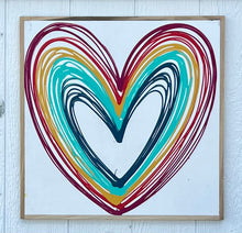 Load image into Gallery viewer, 25x25 Heart Hand-Painted Sign