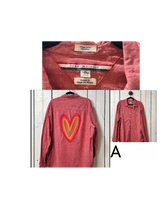 Load image into Gallery viewer, NEW- X-LARGE Fall Heart button up long sleeve