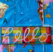 Load image into Gallery viewer, 13x37 NEW! Plaid “hello” sign
