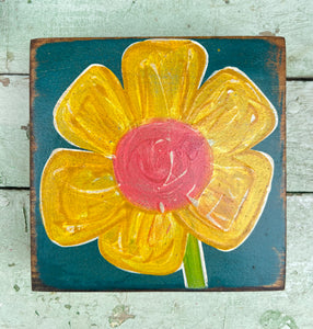 stand alone - wood flower blocks