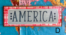Load image into Gallery viewer, NEW!!!  9x25  “America” hand-painted sign
