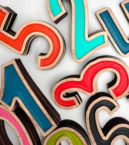 NEW! 8” 1-6 Colorful Laser Cut Numbers