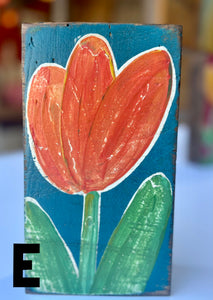 Thick stand alone - wood flower blocks