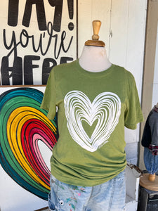 Aloe Green Little Red Porch classic heart T-shirt