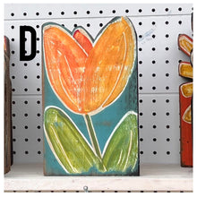 Load image into Gallery viewer, 6x10.5 stand alone scalloped - wood flower cutout blocks
