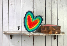 Load image into Gallery viewer, 8x11 multi-colored stand or hang wood heart cutout blocks
