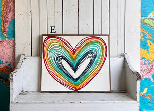 25x31 Heart Hand-Painted Sign