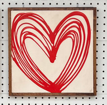 Load image into Gallery viewer, 13x13 valentine heart Hand-Painted Sign
