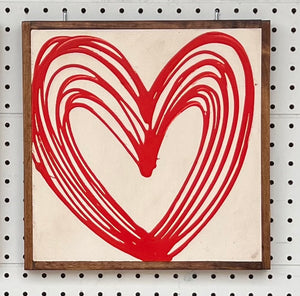 13x13 valentine heart Hand-Painted Sign