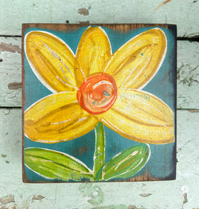 stand alone - wood flower blocks