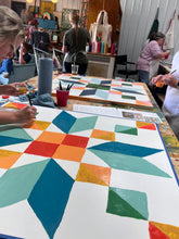 Load image into Gallery viewer, IN-PERSON 37x37 hand painted barn quilt class on Saturday, July 11 at 9:30 am.
