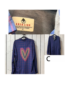 NEW- X-LARGE Fall Heart button up long sleeve