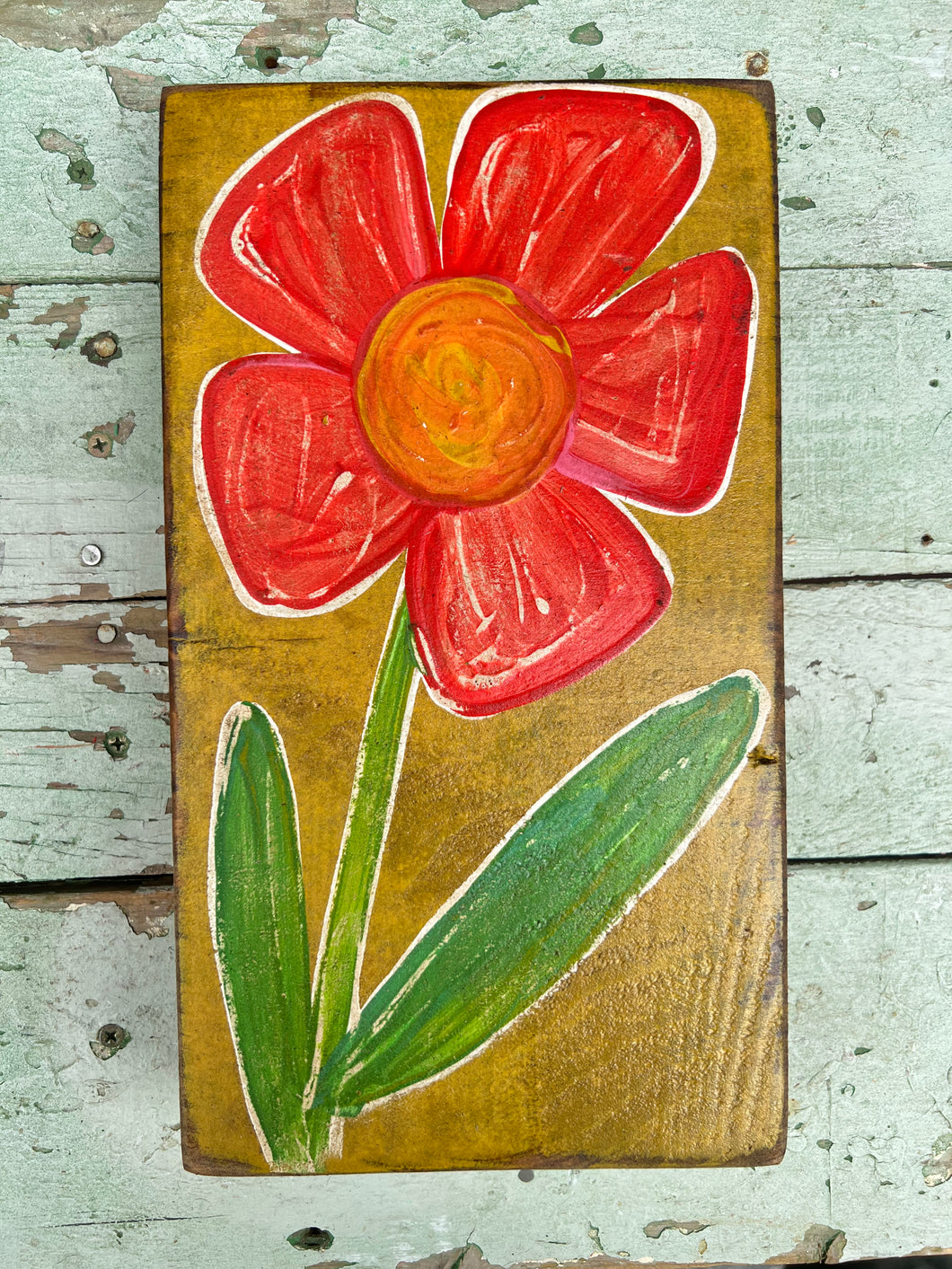 12x7 stand alone - wood flower blocks