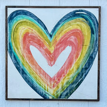 Load image into Gallery viewer, 25x25 Heart Hand-Painted Sign
