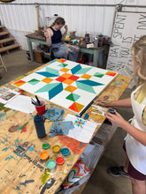 Load image into Gallery viewer, IN-PERSON 37x37 hand painted barn quilt class on Saturday, July 11 at 9:30 am.
