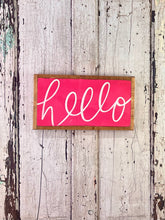 Load image into Gallery viewer, 9x17 NEW “Hello” Hand-Painted Sign
