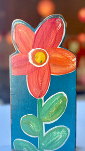 Stand alone scalloped - wood flower blocks