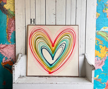 Load image into Gallery viewer, 37x37 Heart Hand-Painted Sign
