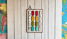 Load image into Gallery viewer, 17x25 “Good Food Good Mood” Hand-Painted Sign
