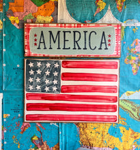 Load image into Gallery viewer, NEW!  25x37 Hand-Painted American Flag Sign

