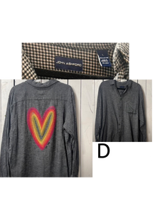 NEW- LARGE Fall Heart button up long sleeve