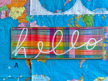 Load image into Gallery viewer, 13x37 NEW! Plaid “hello” sign
