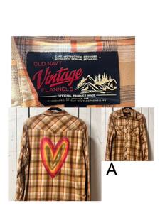 NEW- MEDIUM Fall Heart button up long sleeve