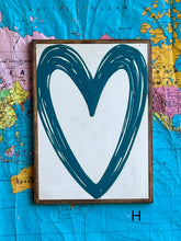 Load image into Gallery viewer, 11x15  NEW!  Hand-Painted-Fall Colors-Heart Sign
